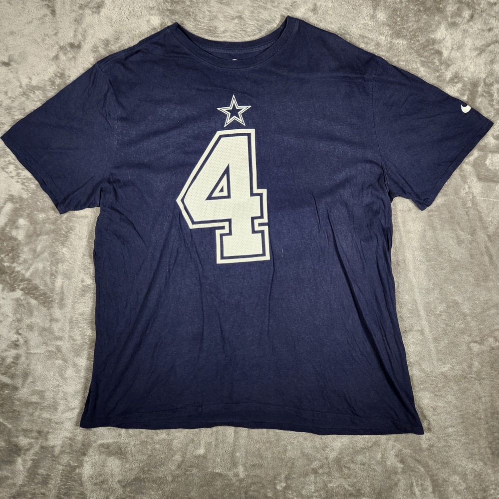 Dallas Cowboys Nike Shirt Mens XXL Dak Prescott Navy NFL Football EUC